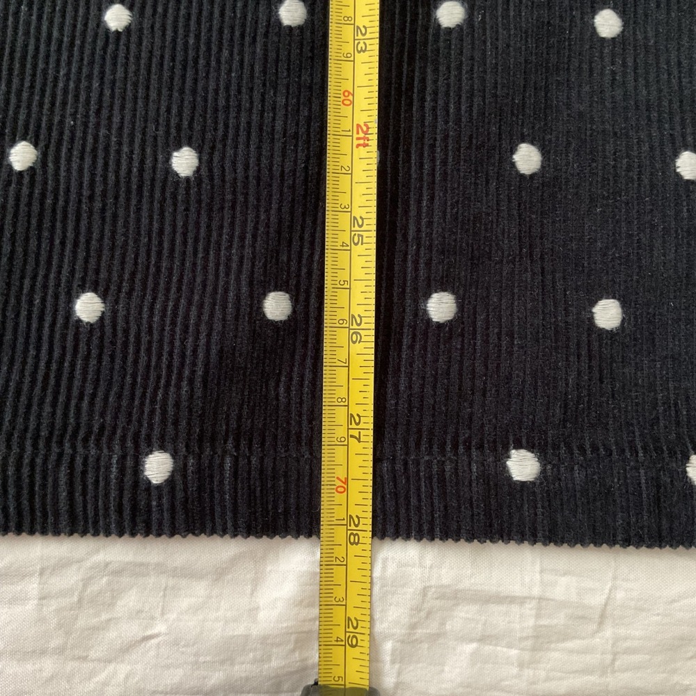 Topshop Black Polka Dot Corduroy Pinafore Overall Dress Women 8 Retro Schoolgirl - Picture 15 of 16